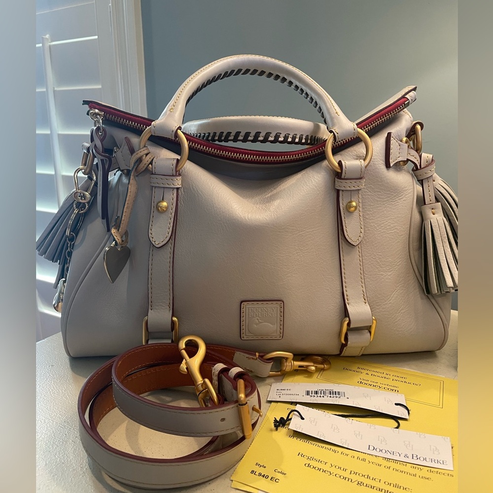 Dooney and Bourke large Florentine satchel ecru